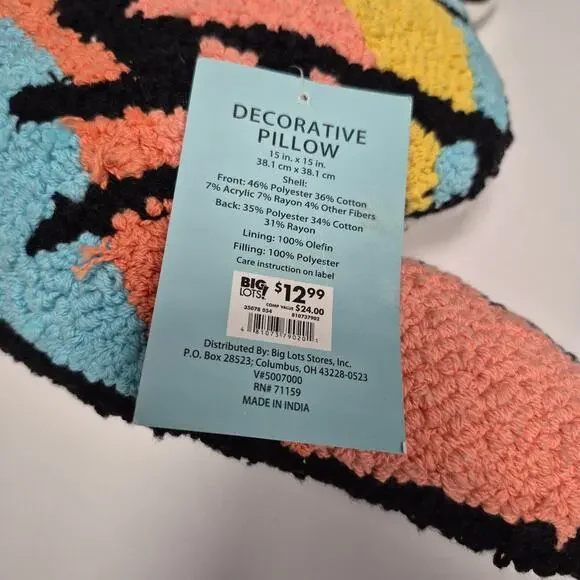 NWT Leykke Decor decorative pillow hang loose hand - Picture 7 of 11